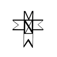 a black and white drawing of a cross